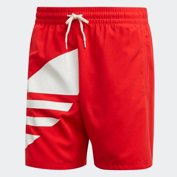 Adidas Men's Originals Big Trefoil Swim Short in Lush Red size M